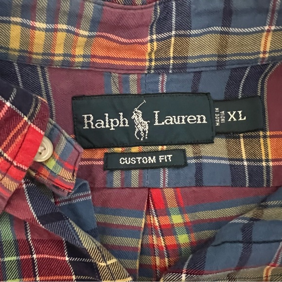 Ralph Lauren Custom Fit Button Down XL Plaid - Picture 2 of 3